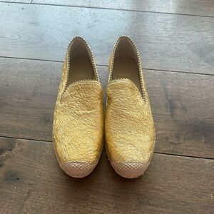 Stuart Weitzman Gold Espadrille Flats